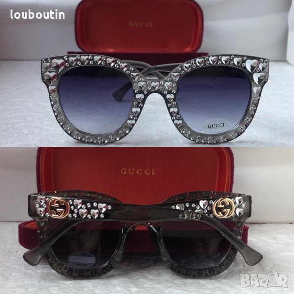 Gucci дамски слънчеви очила с камъни тип котка, снимка 1