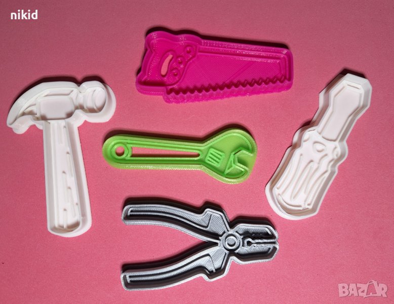 инструмент строителни инструменти чук клещи оттвертка ключ пластмасов резец форма за фондан тесто , снимка 1