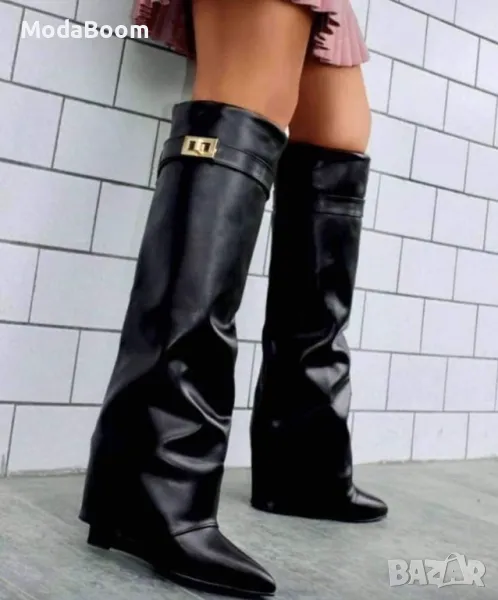 Ботуши на платформа - Кожа, снимка 1