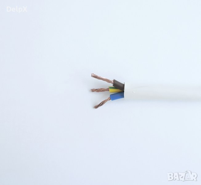 Кабел трижилен захранващ мрежови бял ШВПС-В 3x4mm2, снимка 1