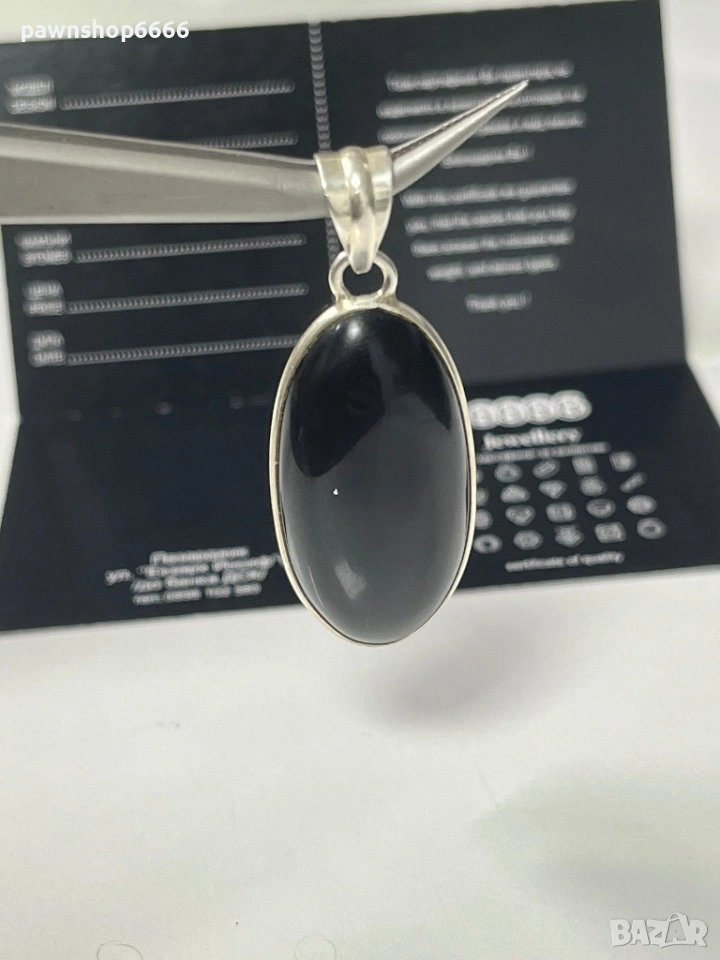 Висулка с Хематит и сребърен обков 925 / сребърна висулка /, снимка 1