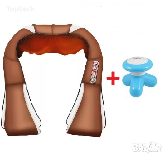 Модел 2020 ШИАЦУ МАСАЖОР ЗА ВРАТ И ГРЪБ + подарък мини масажор, снимка 1