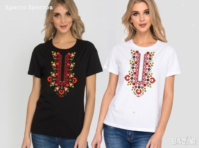 Тениски с шевици принт. Модели и размери, снимка 1