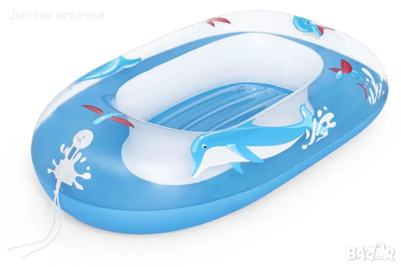 Детска надуваема лодка Kiddie Raft Bestway,102 см, PVC, жълта/синя, снимка 1