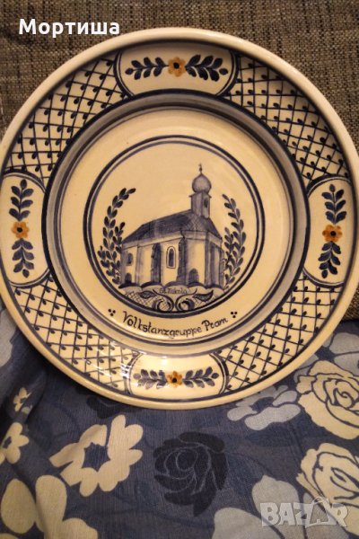 Ръчно изработена голяма дизайнерска чиния от 1989 год , снимка 1