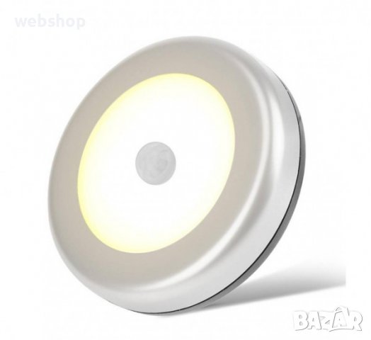Нощна LED лампа с датчик за движение, 3xAAA, 1W, 6000K, снимка 2 - Настолни лампи - 38236904