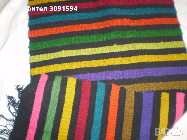 Антикварен Ръчно тъкан Многоцветен Килим Ковьор Фолк артрт, снимка 7 - Антикварни и старинни предмети - 36558960