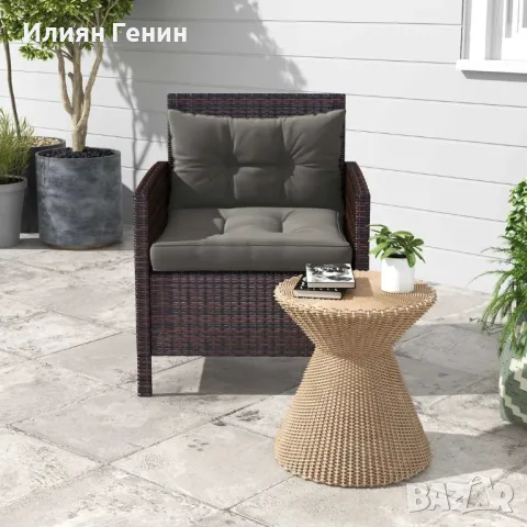 Комплект от 2 градински възглавници за седалки Outsunny, устойчиви на атмосферни влияния, с копчета, снимка 4 - Градински мебели, декорация  - 50374712