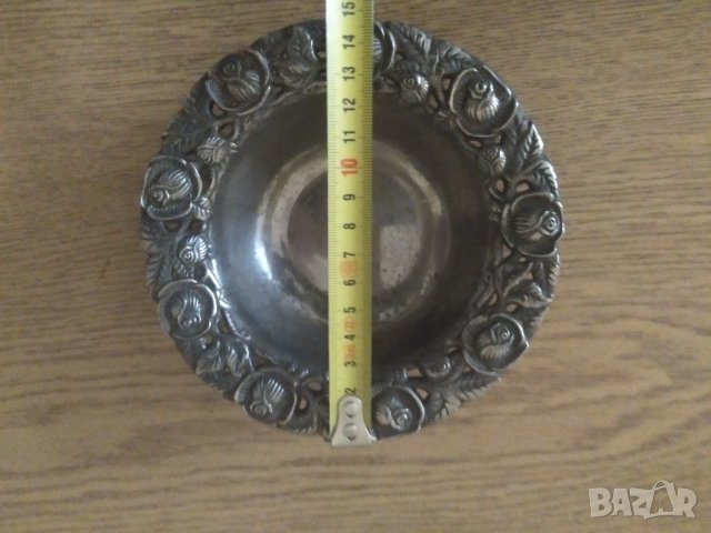посребрена купа от месинг, снимка 2 - Антикварни и старинни предмети - 39105624