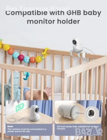 Нов GHB Бебефон с Камера 5" HD, VOX, Панорама, Нощно Виждане за стая, снимка 9 - Други - 50294688