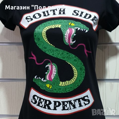 Нова дамска тениска с дигитален печат на сериала RIVERDALE, Southside serpents, снимка 3 - Тениски - 30201300
