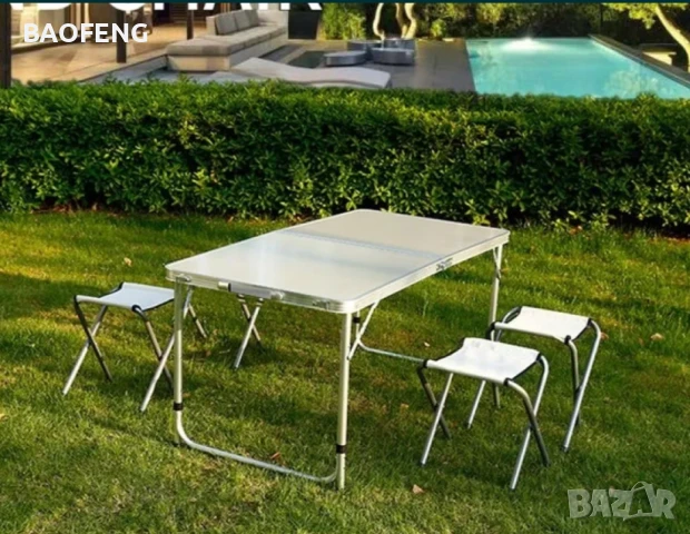 Промоция Нови Компект Сгъваема Маса и 4 Стола Malatec от алуминии ULTRA от вносител , снимка 2 - Къмпинг мебели - 50481209