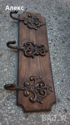 Масивна закачалка– Дърво, чугун., снимка 2 - Закачалки - 33746279
