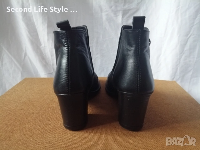 № 39 дамски боти естествена кожа на ток Mon Dieu - в черен цвят, снимка 6 - Дамски боти - 54096246