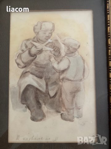 Проф. ИЛИЯ ПЕТРОВ акварел, снимка 3 - Картини - 33777818