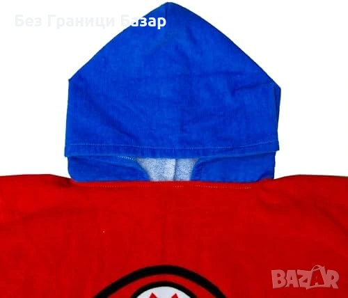 Нова Детска кърпа пончо с качулка Super Mario за плаж и баня 55x50 см анимационен герой, снимка 4 - Други - 54108017
