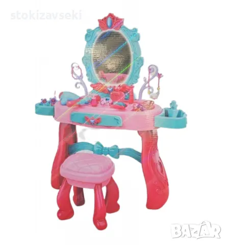 Детска тоалетка с огледало, осветление и аксесоари - 31 части, снимка 1