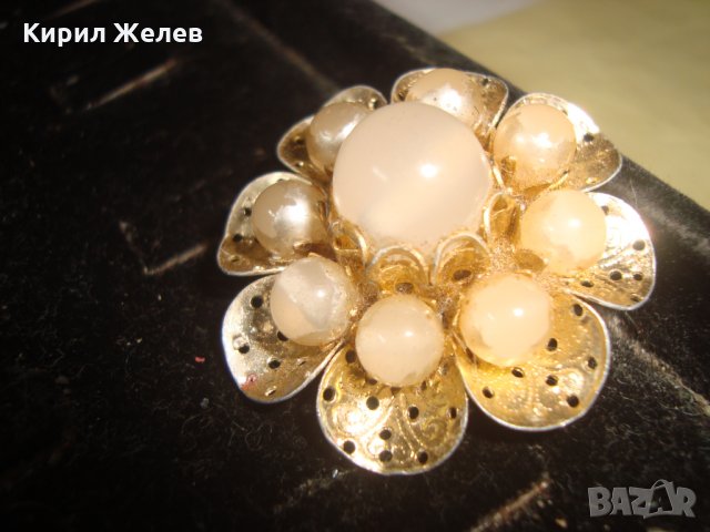 СТАРА ВИНТИДЖ ПЕРЛЕНА БРОШКА - ЦВЕТЕ 24335, снимка 6 - Антикварни и старинни предмети - 33962678