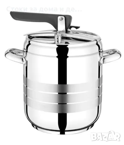 ✨Тенджера под налягане ELEKOM ЕК-10А, 9 Литра, Индукция, Трислойно дъно, Инокс, снимка 1