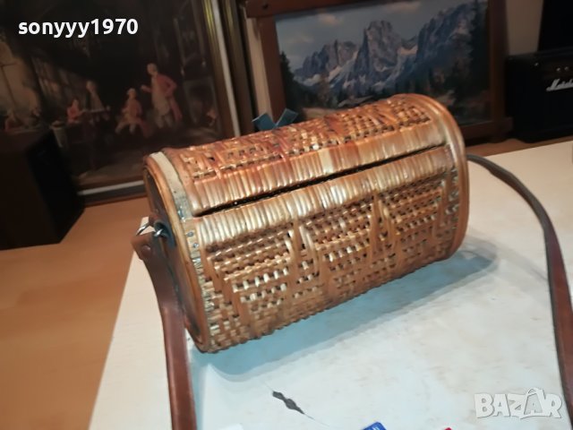 ПЛЕТЕНА ЧАНТА С КОЖЕНИ СТРАНИЦИ 2305232114M, снимка 18 - Антикварни и старинни предмети - 40803541