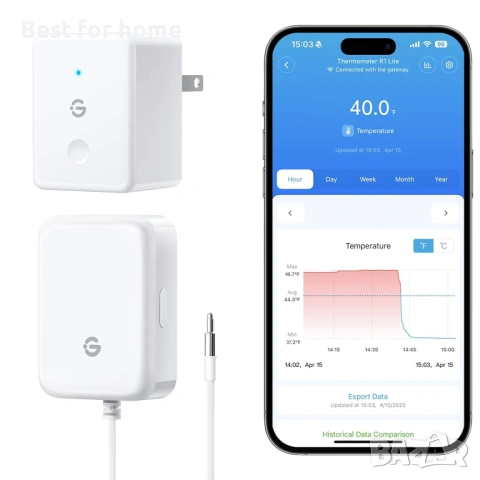 GoveeLife WiFi термометър за хладилник с аларма, безжичен цифров температурен уред за фризер 