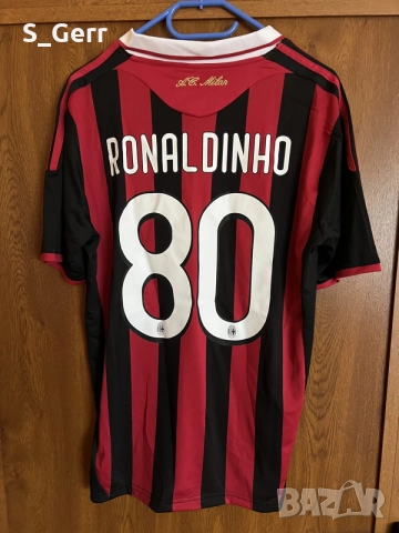Ретро тениска Милан Роналдиньо 80 Milan Ronaldinho 80, снимка 2 - Фен артикули - 56242217