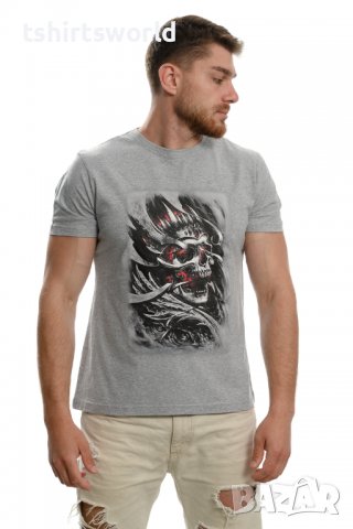 Нова мъжка тениска с дигитален печат 3D Череп (Скелет), снимка 5 - Тениски - 37664177