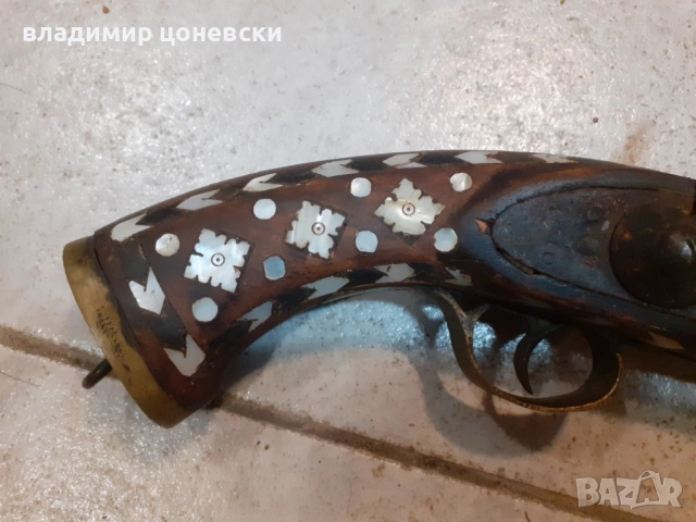 Красив автентичен капсулен пистолет,от 19 век,пищов,оръжие, снимка 3 - Колекции - 52016266