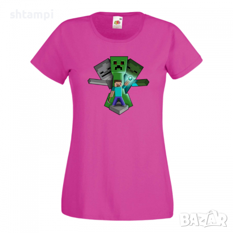 Дамска тениска Steve Diamond майнкрафт Minecraft,Игра,Забавление,подарък,Изненада,Рожден Ден., снимка 10 - Тениски - 36521392