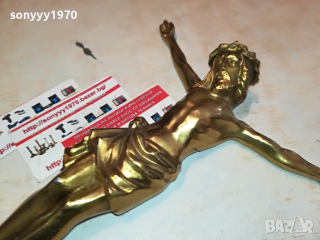 ХРИСТОС-МЕД/МЕСИНГ-25Х22СМ-ВНОС ГЕРМАНИЯ 0201231113, снимка 6 - Антикварни и старинни предмети - 39159097