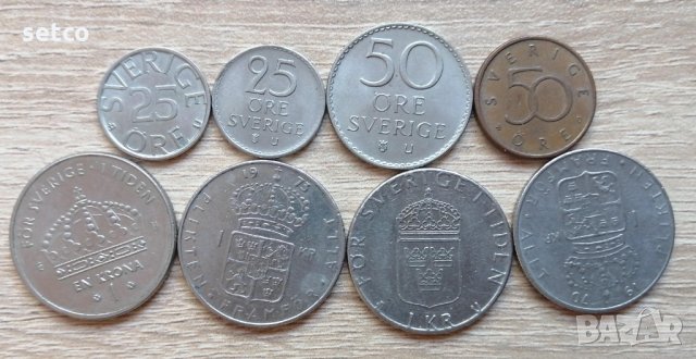 Лот 8 монети Швеция л24