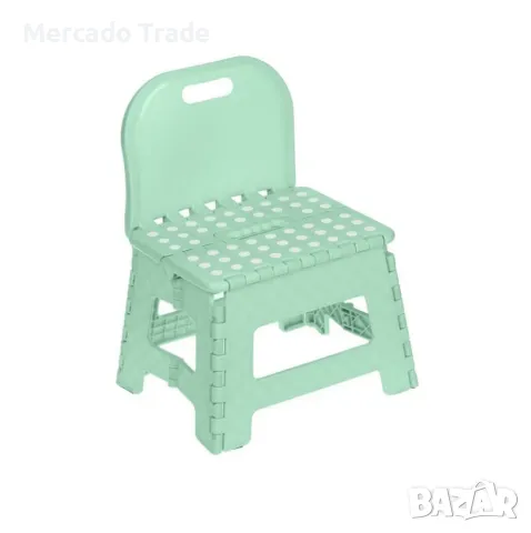 Сгъваемо столче - стъпало за деца Mercado Trade, С дръжка, Зелен