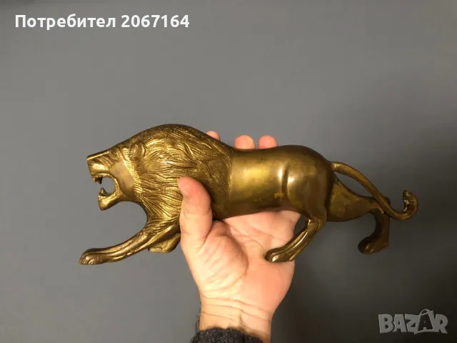 Голям бронзов лъв, снимка 4 - Антикварни и старинни предмети - 48721906