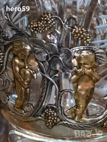 Руски сребърен 84 комплект-сет(сребро,кристал)сребърна кана,чаша,сребро 84, снимка 11 - Антикварни и старинни предмети - 32123914