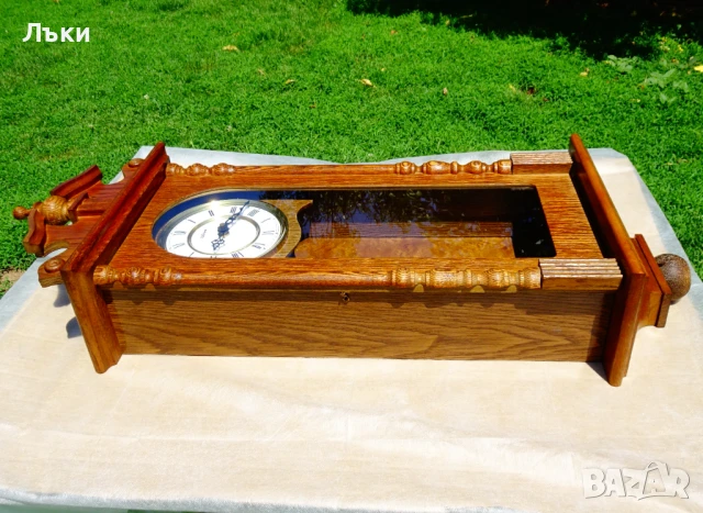 Немски стенен часовник с махало,гонгове. , снимка 5 - Антикварни и старинни предмети - 50747129