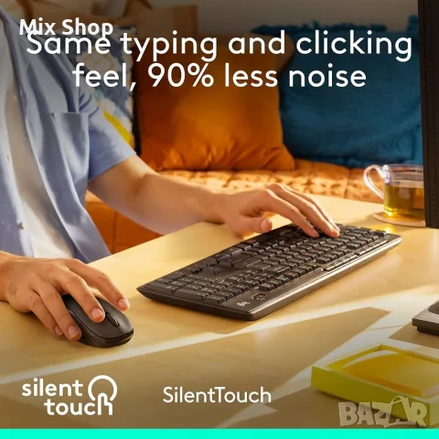 Нова Logitech MK295 Silent Wireless Mouse & Keyboard Combo, снимка 2 - Друга електроника - 55803539