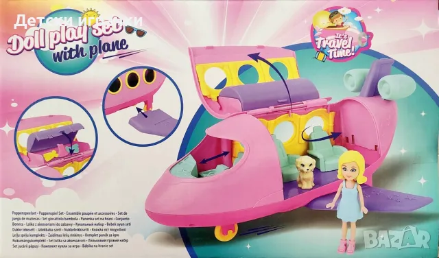 Детски Самолет с Кукла Барби, дрехи и домашен любимец, комплект , снимка 4 - Кукли - 49177748