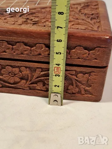 дървена кутия за бижута дърворезба 7/5, снимка 10 - Антикварни и старинни предмети - 49867917