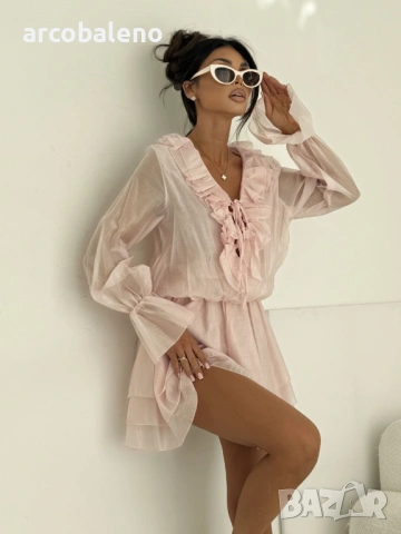 Елегантна дамска рокля с волани BELLA, 6цвята , снимка 15 - Рокли - 53939912