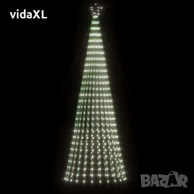 vidaXL Коледна елха светещ конус 688 LED студено бяло 300 см(SKU:358069), снимка 3 - Други - 49013633