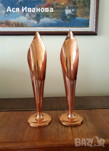 Чифт медни вази, снимка 2 - Декорация за дома - 52048034