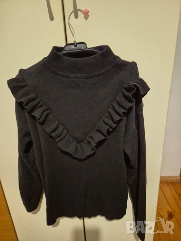 черна кашмирена блузка, снимка 2 - Блузи с дълъг ръкав и пуловери - 53260895