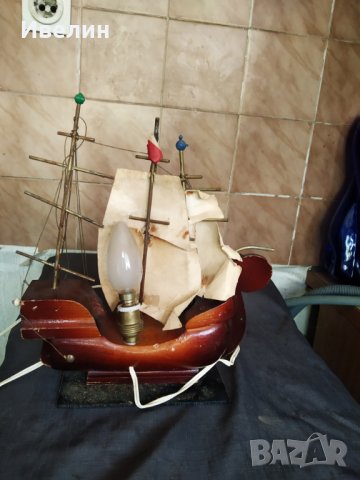 стара настолна лампа-кораб, снимка 3 - Настолни лампи - 30165428