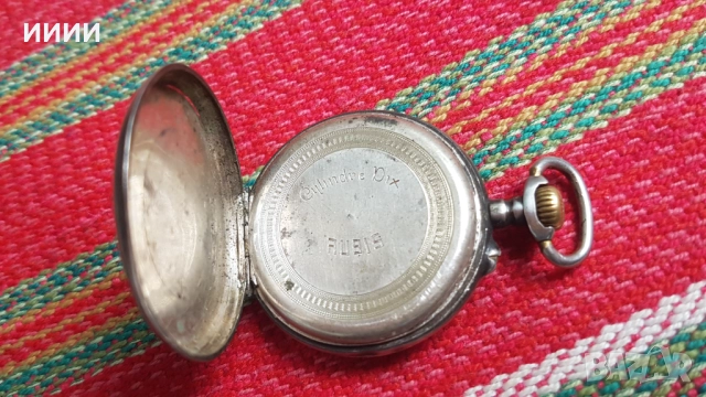 Швейцарски сребърен джобен часовник , снимка 3 - Антикварни и старинни предмети - 52168610
