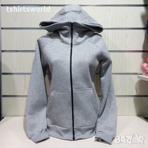 Нов дамски суичър с ЦИП и качулка в сив цвят, снимка 13 - Суичъри - 31125505