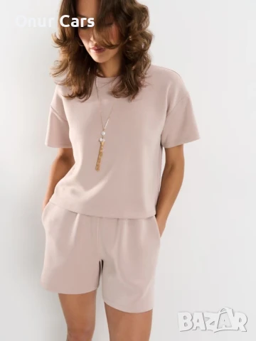 Къси панталони (basic) в Бежов цвят (Размер L)