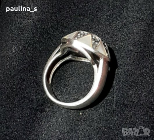 Стар руски пръстен със седеф - проба 925 и житен клас, снимка 9 - Пръстени - 29392511
