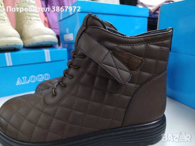 Дамски боти с цип и ластични връзки , снимка 5 - Дамски боти - 52003177