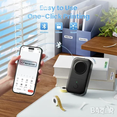 Phomemo D30 Мини Bluetooth Принтер за Етикети – Термопечат Без Мастило, 203 DPI, снимка 6 - Принтери, копири, скенери - 55969391