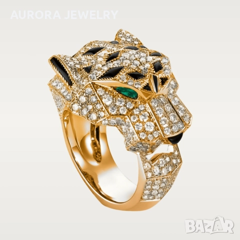 CARTIER Panthere de Cartier Big Rose Gold Diamonds Пръстен, снимка 8 - Пръстени - 52854853